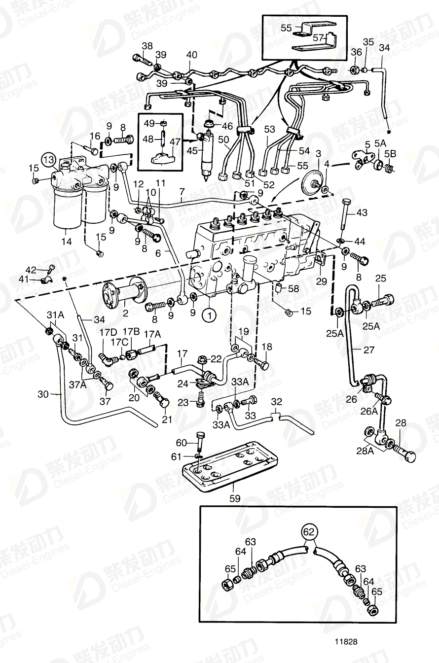 volvo penta Injection pump, fuel injection pump 847850 Drawing volvo penta Injection pump, fuel injection pump 847850 Drawing